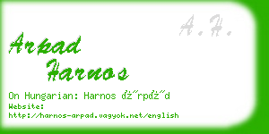 arpad harnos business card